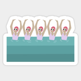 Artistic Swimmers Illustration Sticker